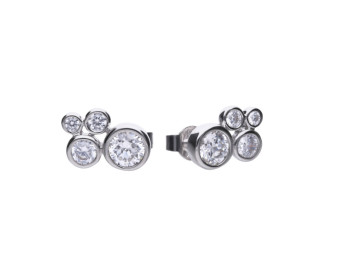 Diamonfire Cubic Zirconia Sterling Silver Bubble Drop Stud Earrings