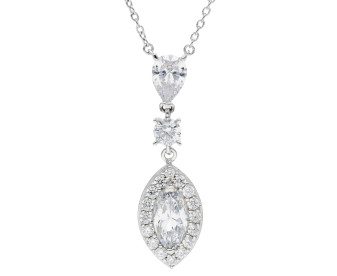 Diamonfire Marquise Cubic Zirconia Sterling Silver Pendant Necklace