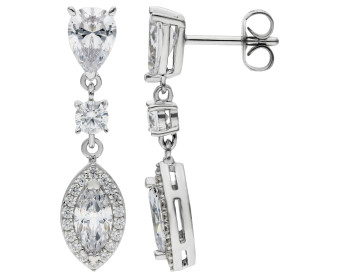 Sterling Silver 4.08ct Cubic Zirconia Drop Earrings