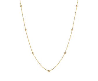 9ct Yellow Gold Beaded Satellite Station Chain Necklace