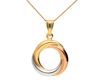 9ct White, Rose & Yellow Gold Pendant