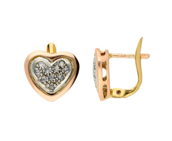 Handcrafted Italian 0.50ct Diamond Heart Cluster Earrings
