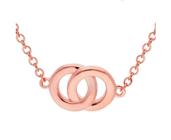 Sterling Silver & Rose Plated Interlocking Circle Necklace