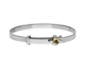 Sterling Silver & Diamond Children's Bumble Bee Bangle