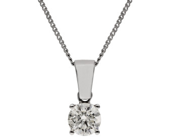 9ct White Gold 0.45ct Natural Diamond Pendant