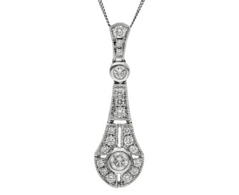 18ct White Gold 0.36ct Diamond Pendant 