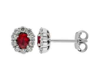 18ct White Gold 0.10ct Ruby Stud Earrings