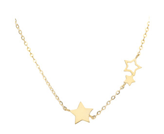 9ct Yellow Gold Triple Star Necklet 