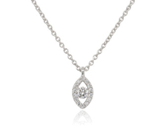 18ct White Gold & Diamond Pendant