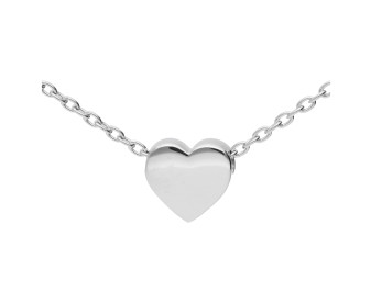 9ct White Gold Heart Necklace 