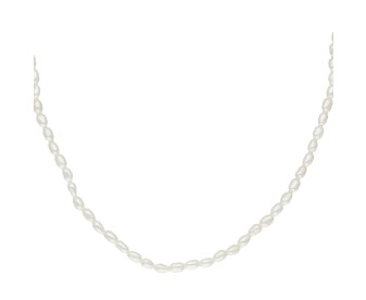 Sterling Silver Cultured River Pearl Beaded Necklace
