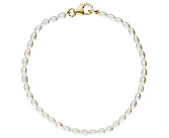 9ct Yellow Gold Cultured River Pearl Bracelet