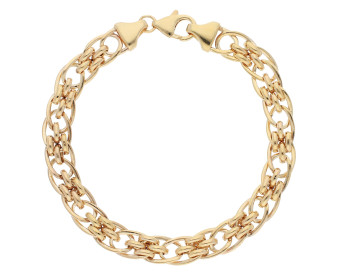 9ct Yellow Gold 7.5mm Open Large-Link Panther Chain Bracelet