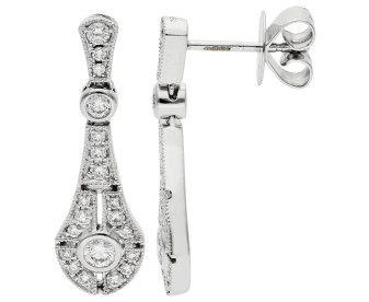 18ct White Gold 0.67ct Diamond Drop Earrings