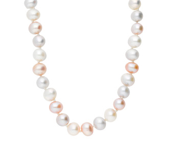 Silver Freshwater Multi Coloured Pearl Necklace