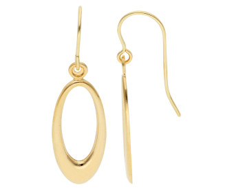 9ct Yellow Gold Oval Open Drop Earrings
