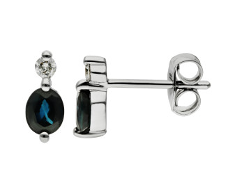 9ct White Gold Sapphire Stud Earrings