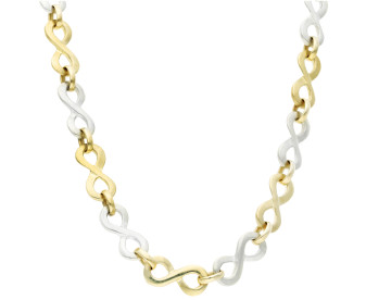 9ct Yellow & White Gold Infinity Necklace