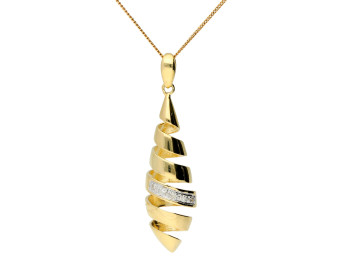 9ct Yellow Gold & Diamond Pendant