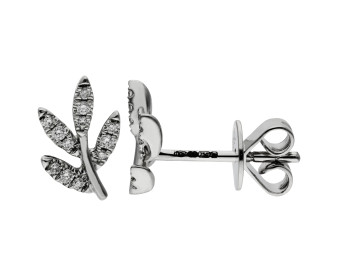 18ct White Gold & Diamond Floral Stud Earrings