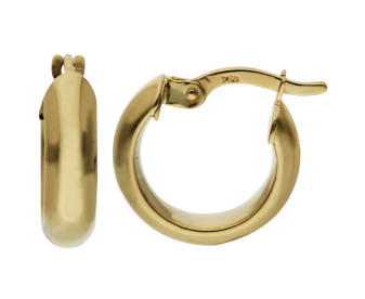 18ct Yellow Gold 13mm Chunky Hoop Earrings