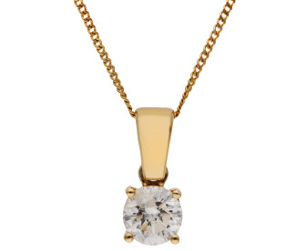 9ct Yellow Gold 0.45ct Natural Diamond Pendant