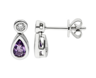 18ct White Gold 0.35ct Amethyst Stud Earrings