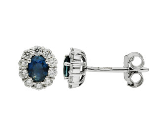 18ct White Gold 0.10ct Sapphire Stud Earrings
