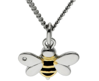 Sterling Silver & Diamond Children's Bumble Bee Necklace