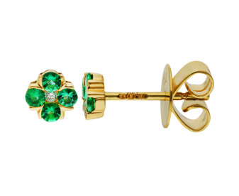 18ct Gold 0.27ct Emerald Stud Earrings