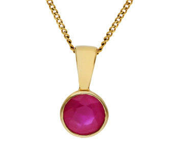 9ct Yellow Gold 0.50ct Ruby Pendant 