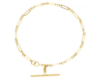 9ct Yellow Gold T-Bar Chain Bracelet