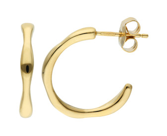 9ct Yellow Gold Bones Hoop Earrings