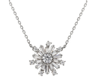 Sterling Silver & Cubic Zirconia Snowflake Necklace