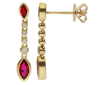 9ct Gold 0.95ct Ruby Drop Earrings