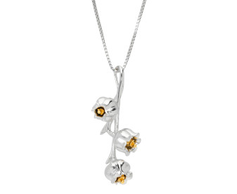 Silver & Yellow Gold Plated Lilly Of The Valley Flower Pendant