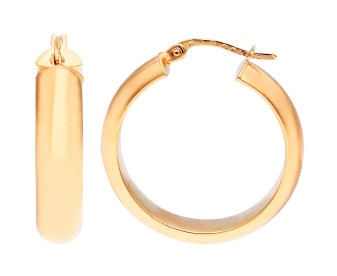9ct Yellow Gold 25mm Wedding Band Style Hoop Earrings
