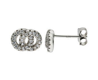 Sterling Silver Cubic Zirconia Stud Earrings