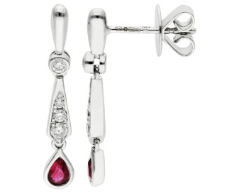 18ct White Gold 0.40ct Ruby Drop Earrings