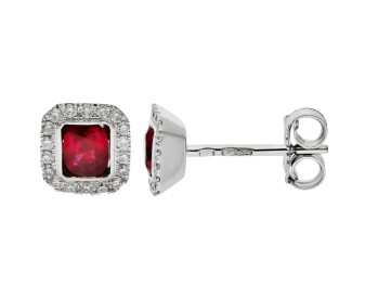 18ct White Gold 0.45ct Ruby Stud Earrings