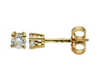 18ct Yellow Gold 0.25ct Diamond Solitaire Stud Earrings