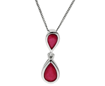 9ct White Gold 0.77ct Ruby Pendant