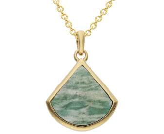 Gold Plated Sterling Silver & Amazonite Pendant