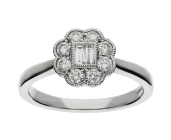 Platinum Diamond Daisy Engagement Ring