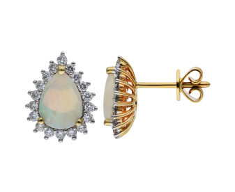 18ct Gold 1.02ct Opal Stud Earrings