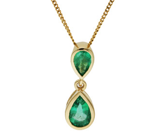 9ct Yellow Gold 0.60ct Emerald Pendant 