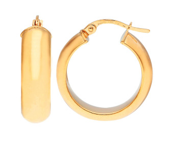 9ct Yellow Gold 20mm Wedding Band Style Hoop Earrings