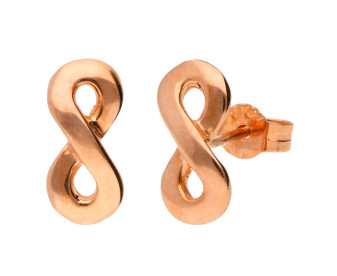 9ct Rose Gold Infinity Stud Earrings