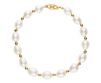 9ct Yellow Gold Pearl Bracelet