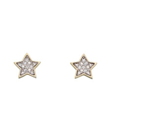 9ct Gold Diamond Stud Earrings